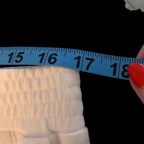 Bundle of 2 Large White Shorts PolyCotton Nautical Elastic Waist Wide 7" inseam - Picture 9 of 13